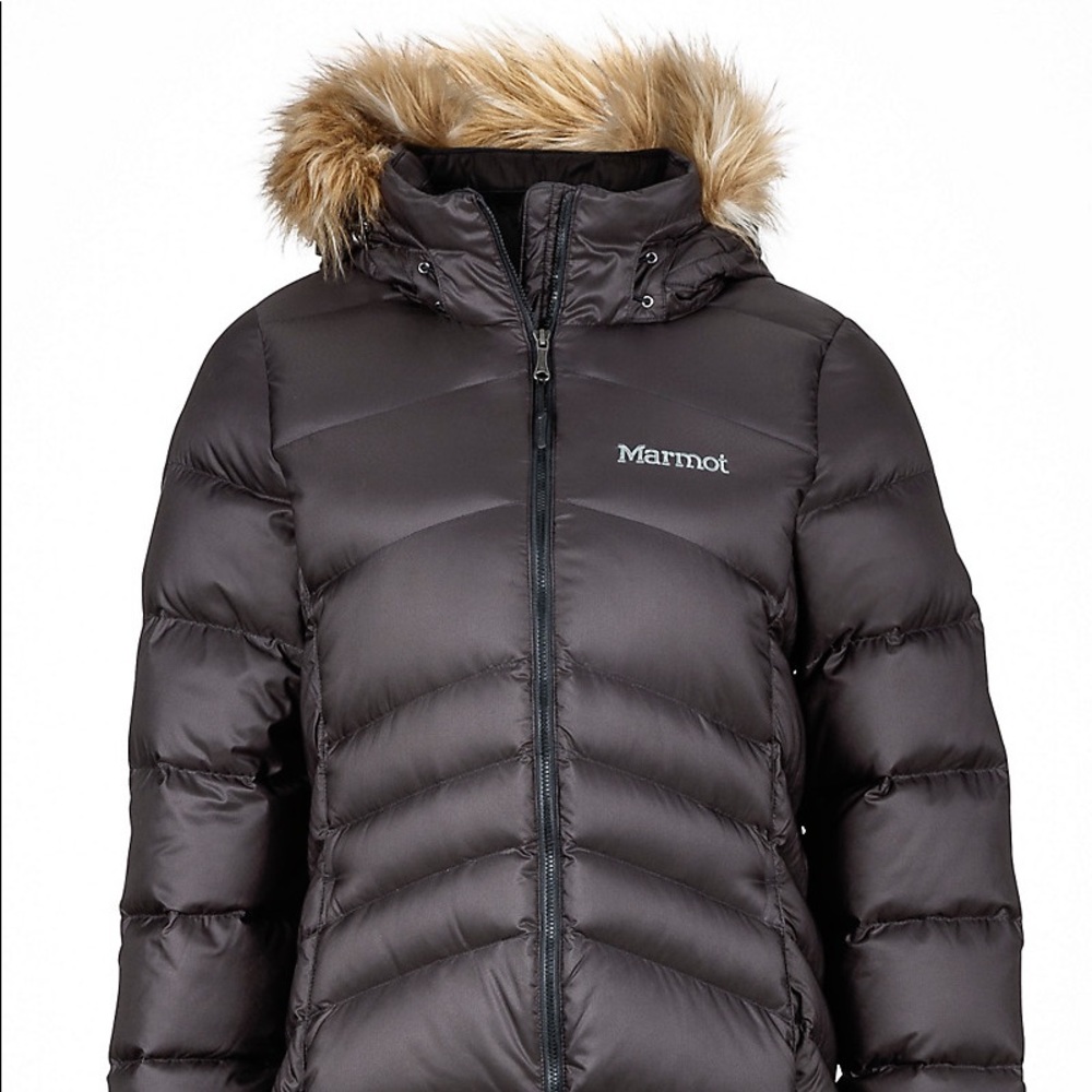 Marmot black down coat
